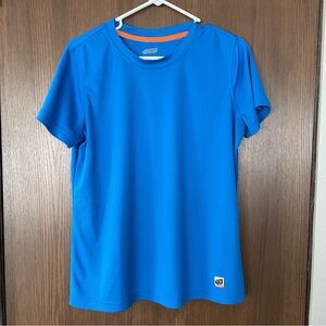 Duluth Trading Co Blue Short Sleeve 40 Grit Athletic Tee with Orange Accents